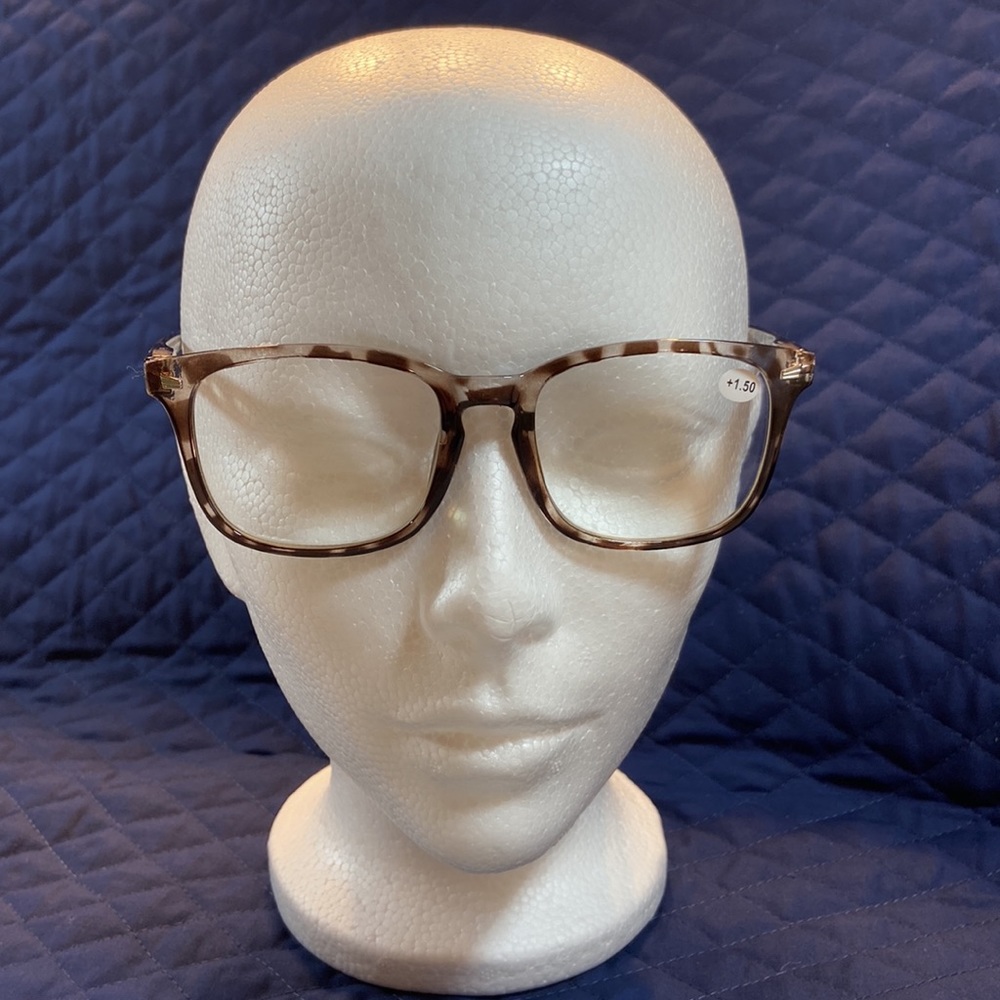 Blue Blocking +1.50 Reading Glasses. New. Flexible Temple. Tortoise Shell Frame.
